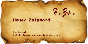 Hauer Zsigmond névjegykártya
